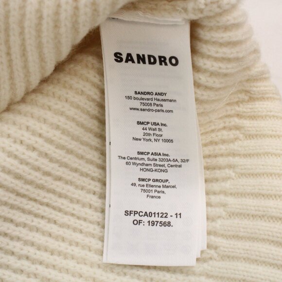 NWT Sandro Martie Cardigan in Ecru with Black Braided Velvet Trim FR Size 4/XL - Picture 13 of 16